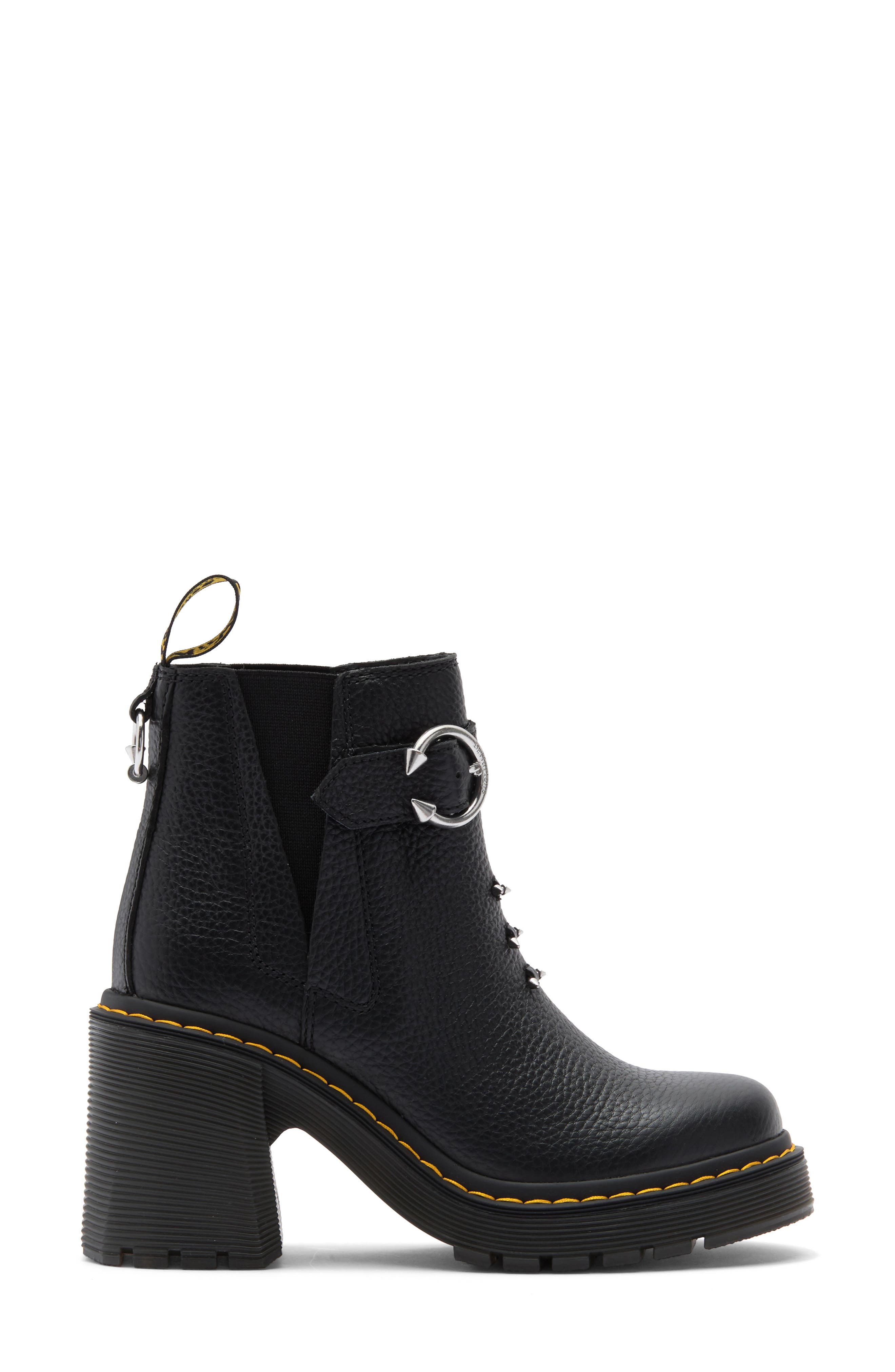 Dr. Martens Spence Block Heel Chelsea Boot, Alternate, color, Black
