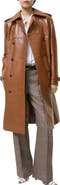 Burberry Long Leather Foxfield Trench Coat