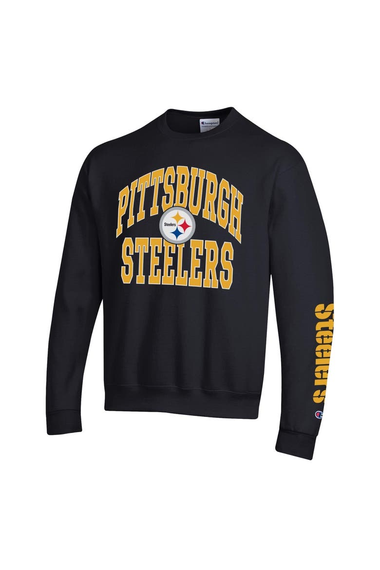 Men's Champion  Black Pittsburgh Steelers Powerblend Fleece Sweatshirt, Alternate, color, Black