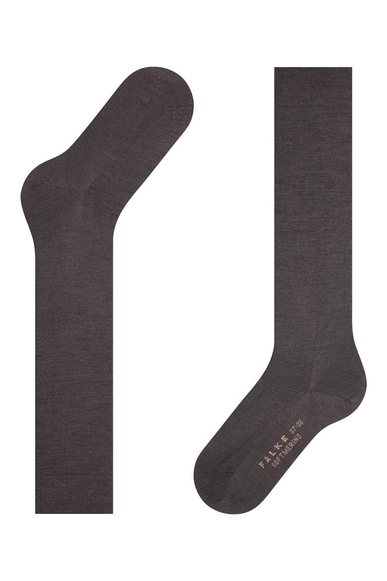 Soft Merino Knee High Socks, Alternate, color, DARK BROWN