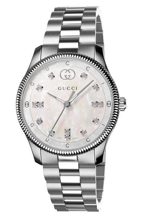 Gucci Quartz 105 Bezels Gucci Ladies Silver Bangle Watch