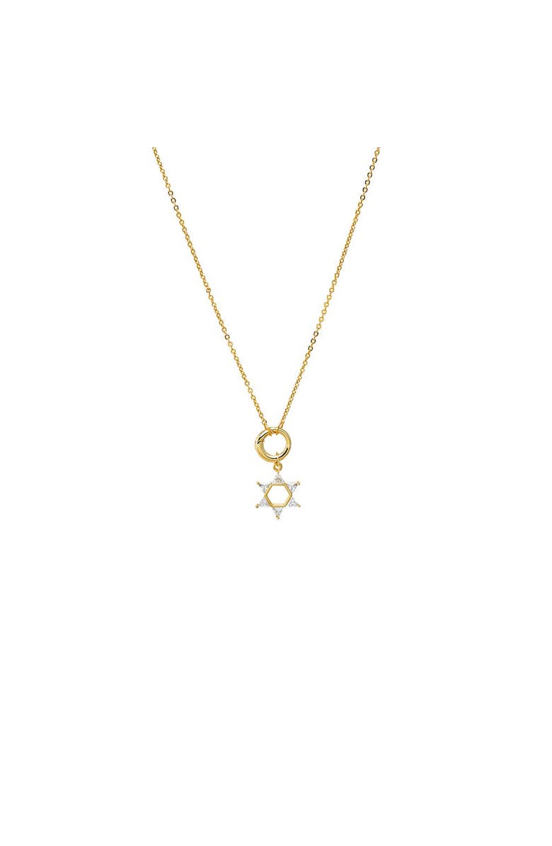 BY ADINA EDEN CZ Triangle Star Of David Toggle Necklace, Main, color, Gold