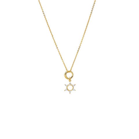 CZ Triangle Star Of David Toggle Necklace