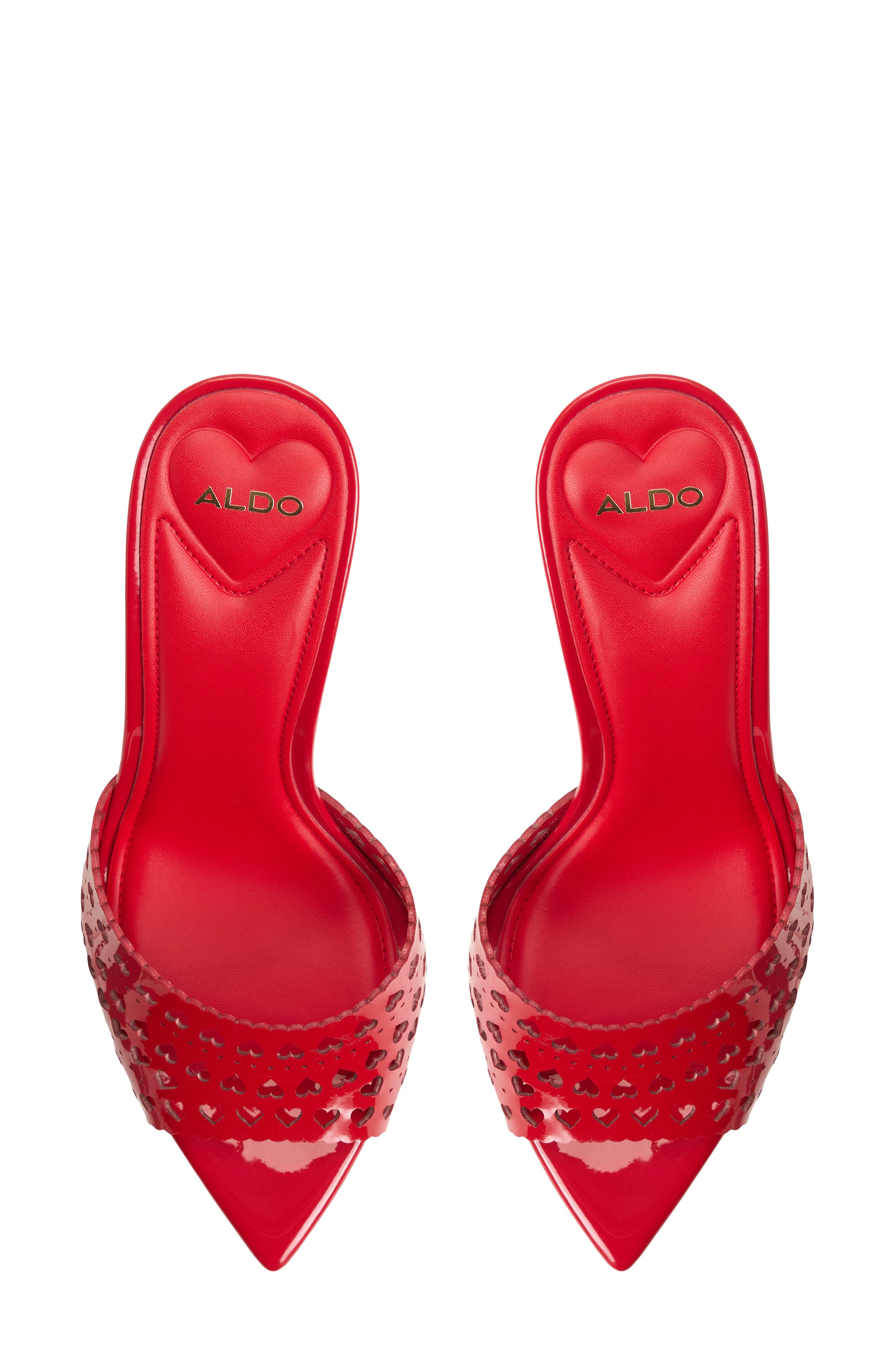 ALDO Love Pointed Toe Slide Sandal, Alternate, color, Medium Red