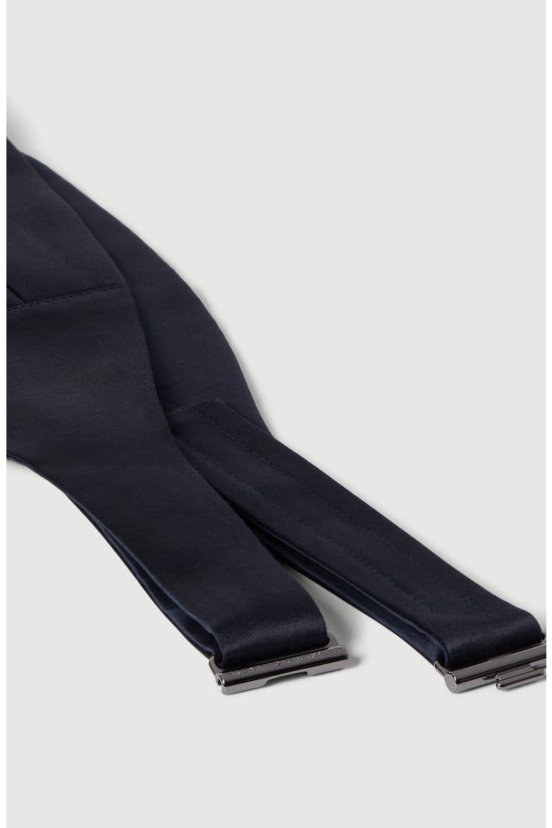 Silk and cotton satin cummerbund, Alternate, color, Navy Blue