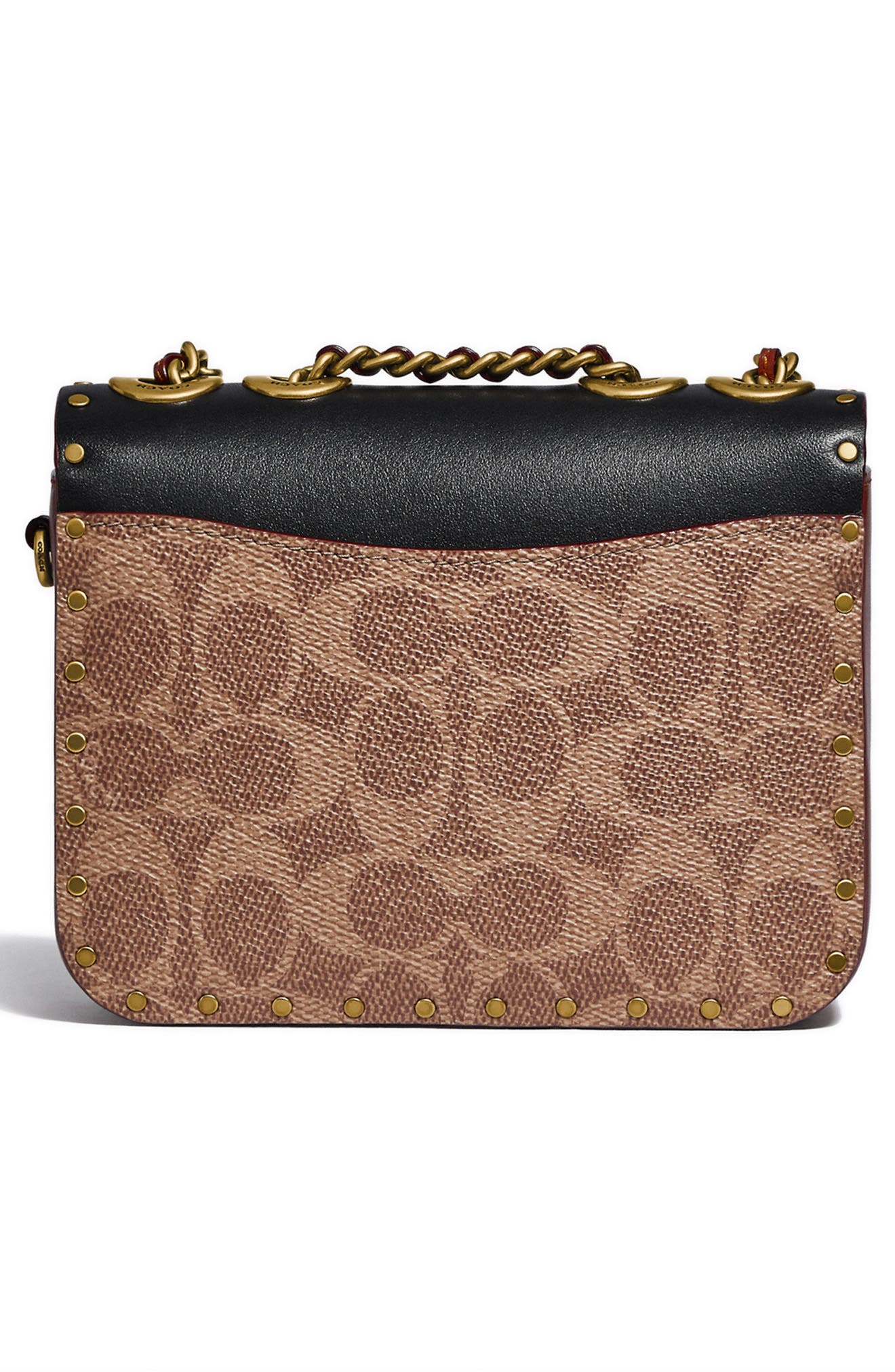 Signature Border Canvas Crossbody Bag, Alternate, color, BRASS/ TAN RUST