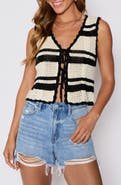 VICI Collection Meghan Stripe Open Stitch Sweater Vest