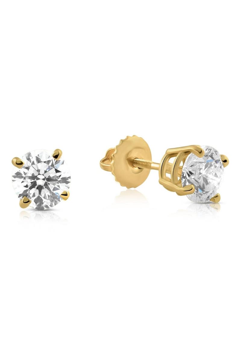 1.50ct Lab Grown Diamond Studs 14k Gold Screw Backs, Alternate, color, 14k Yellow Gold