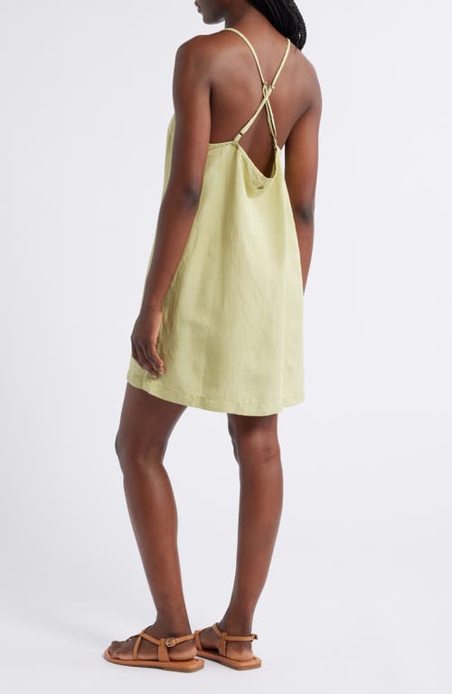 Rip Curl Premium Surf Holiday Linen Blend Minidress In Sage