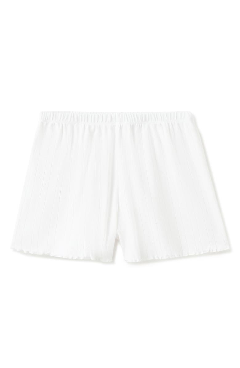 MANGO Cotton Pointelle Pajama Shorts, Main, color, White