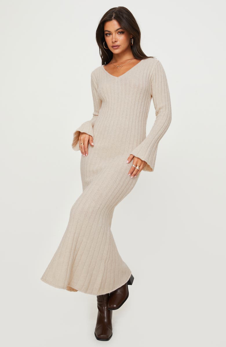 Princess Polly Larne Long Sleeve Maxi Sweater Dress, Alternate, color, 