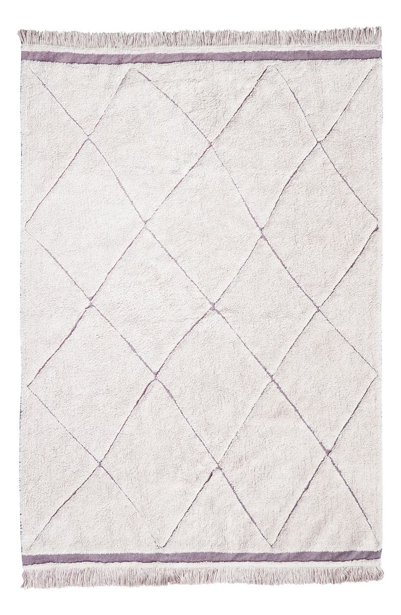 Lorena Canals RugCycled Bereber Washable Cotton Blend Rug, Main, color, Natural Rugcycled Yarn