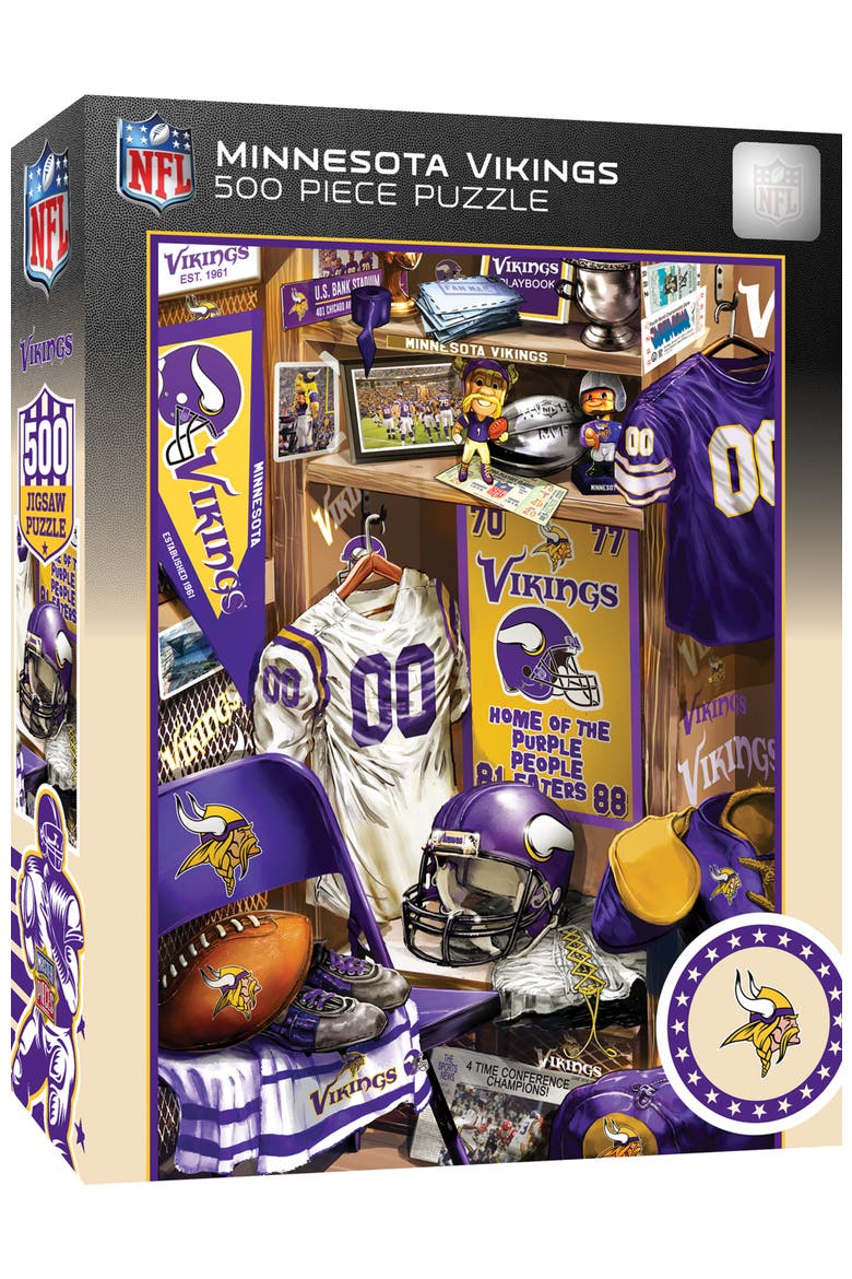 Minnesota Vikings Locker Room 500 Puzzle, Main, color, Multicolor