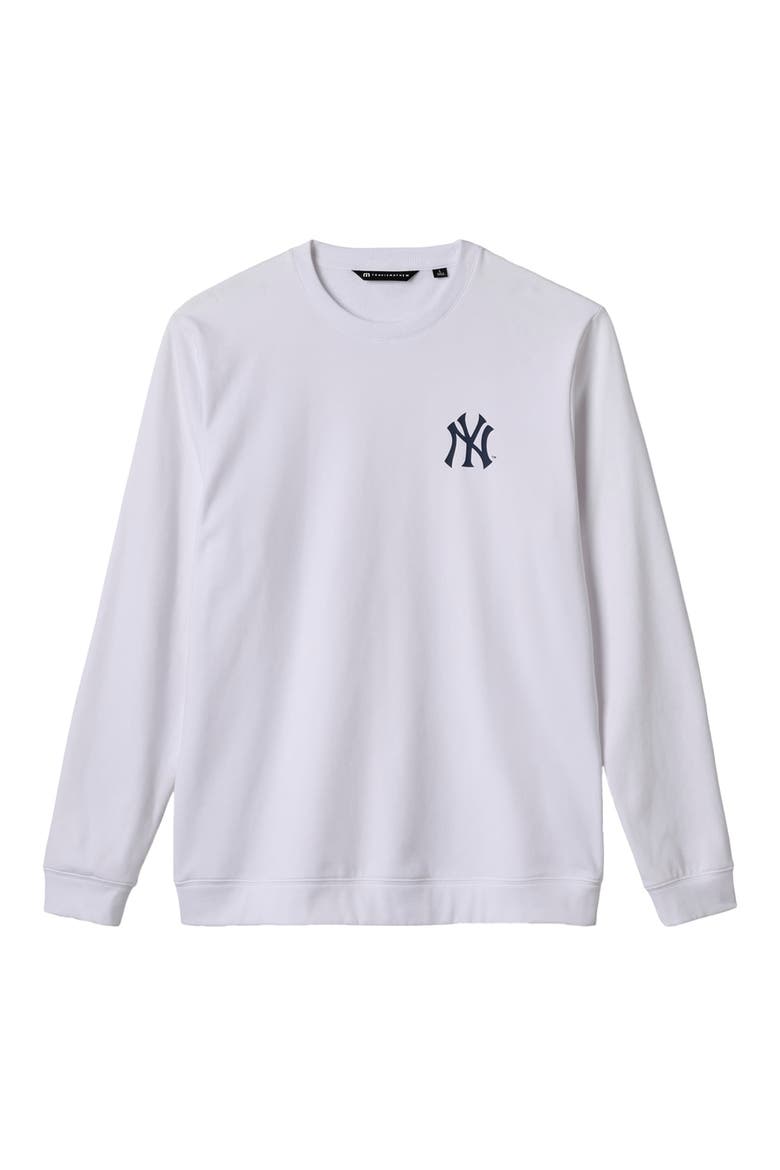Men's TravisMathew  White New York Yankees Walk Off Wonder Tri-Blend Long Sleeve T-Shirt, Alternate, color, White