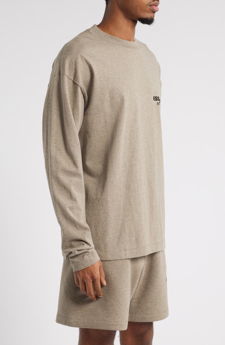 Fear of God Essentials Classic Fit Long Sleeve Logo T-Shirt, Alternate, color, Homestead Heather