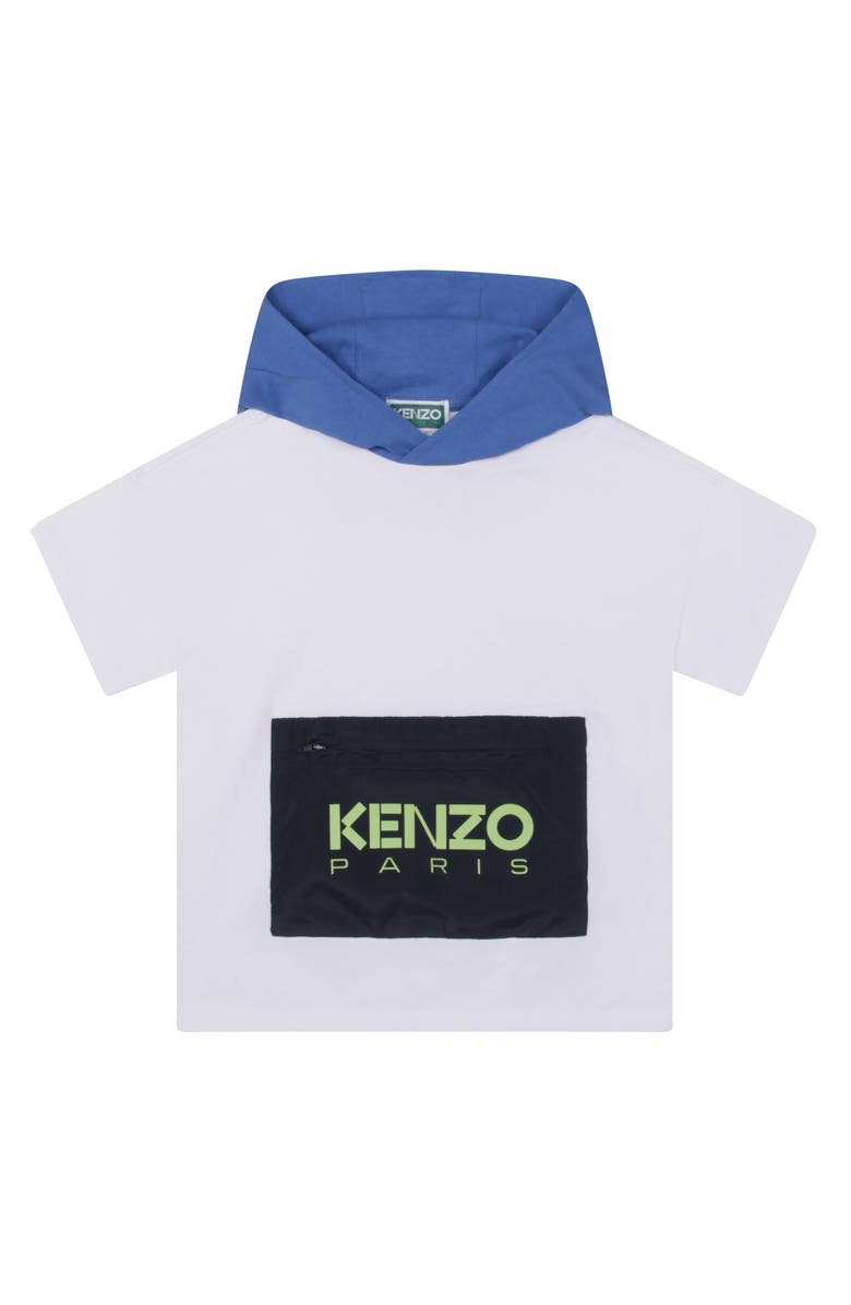 KENZO Kids' Hooded Zip Pocket T-Shirt, Main, color,