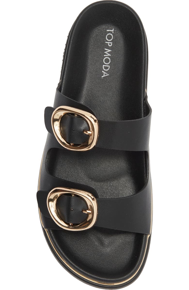 TOP MODA Maven Slide Sandal, Alternate, color, Black Pu