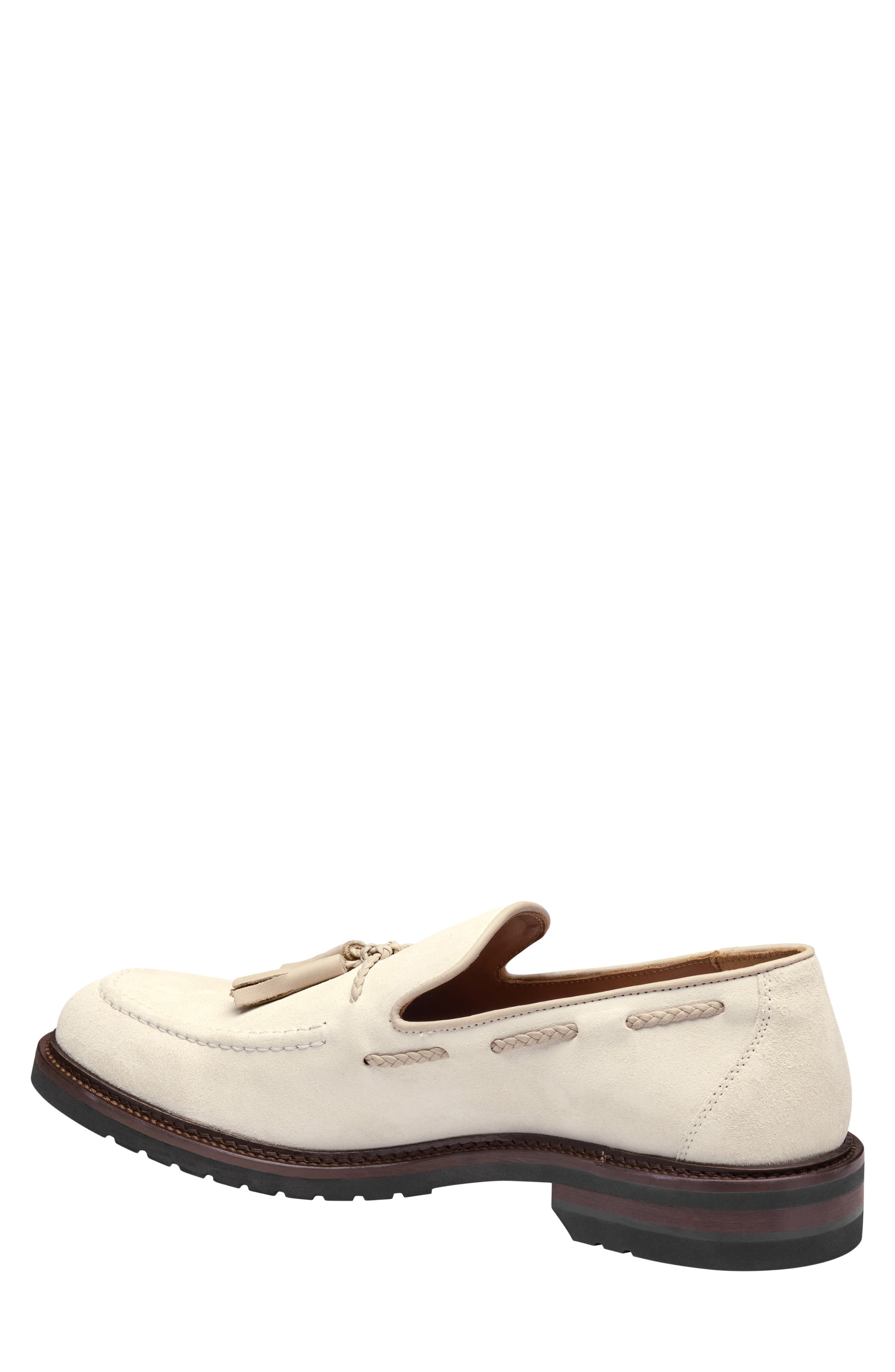 Johnston & Murphy Hartford Tassel Loafer, Alternate, color, Ivory Italian Suede