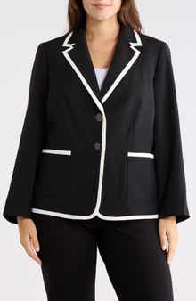 KASPER Notch Lapel Patch Pocket Blazer