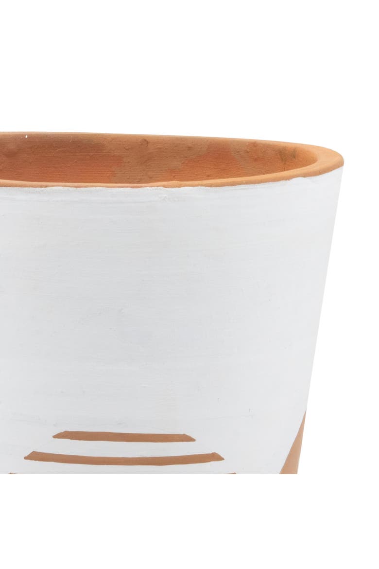 Large Natural Terracotta Painted Planter, Alternate, color, White