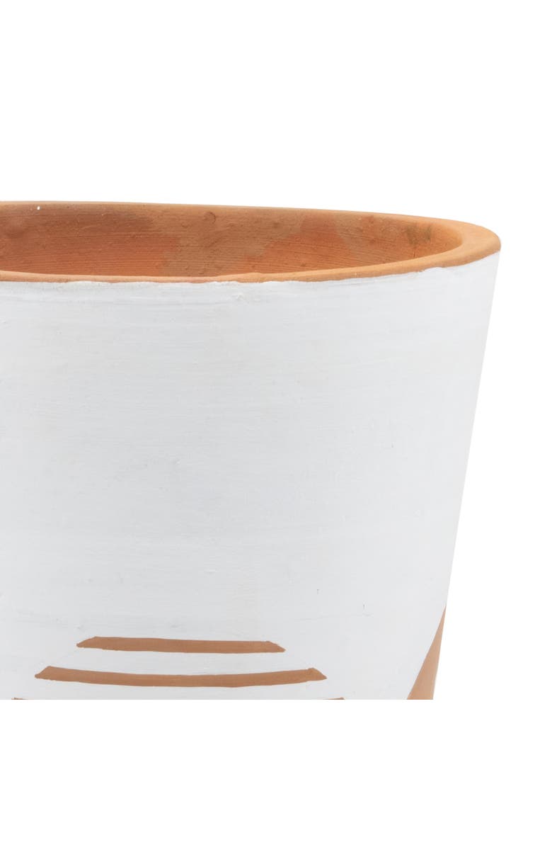 Foreside Home and Garden Large Natural Terracotta Painted Planter, Alternate, color, White