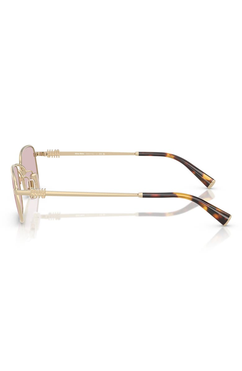 Miu Miu 49mm Rectangular Sunglasses, Alternate, color, Pale Gold / Pink