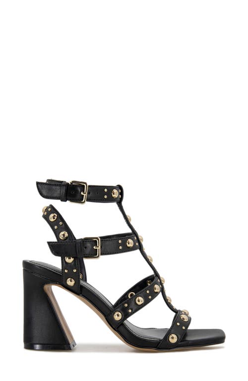 Kenneth Cole Sapha Studded Block Heel Sandal In Black