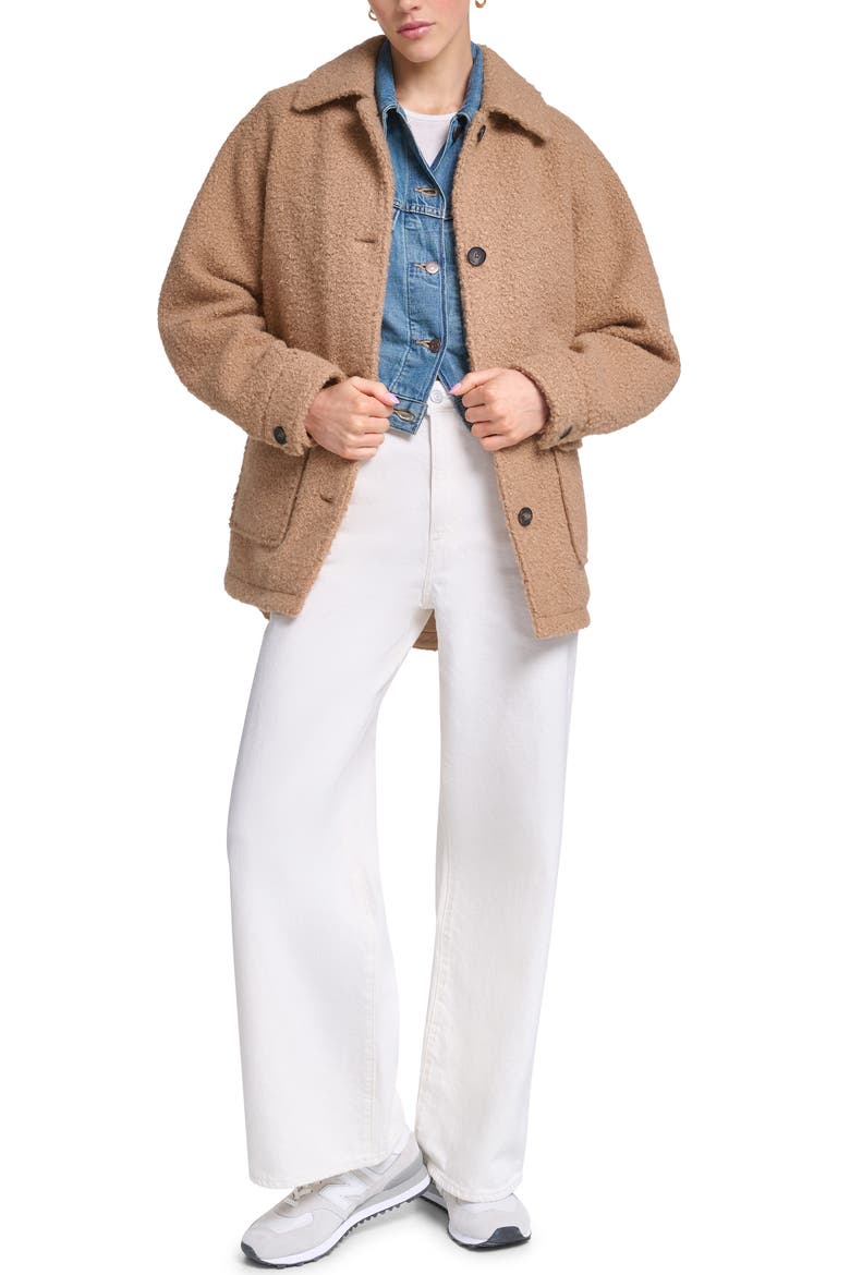 Boucle Shacket, Alternate, color, CHESTNUT