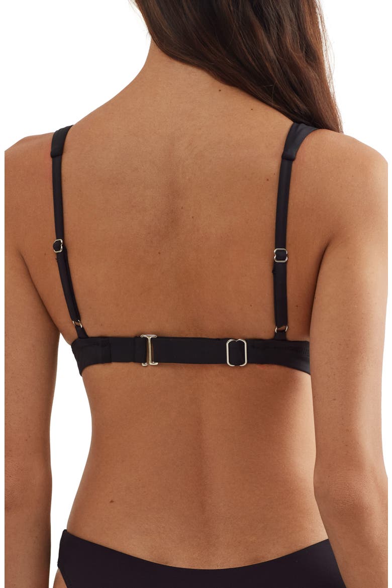 V-Neck Bikini Top, Alternate, color, BLACK