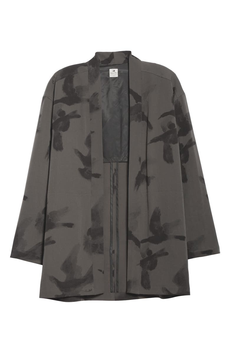 Sasquatchfabrix Crow Print Wool Haori Jacket, Main, color, 