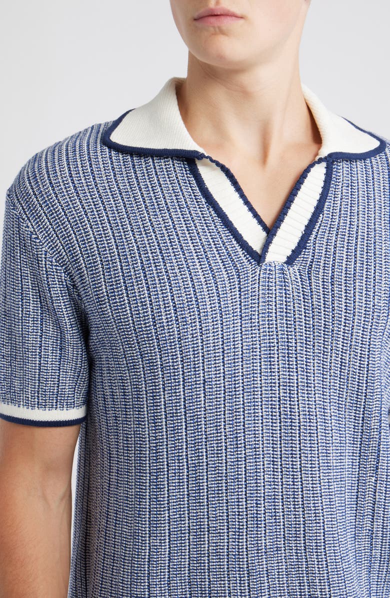 MAVRANS Marled Johnny Collar Polo, Alternate, color, Blue