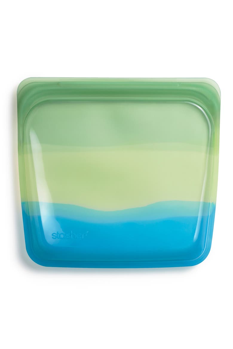 Sandwich Reusable Silicone Storage Bag, Main, color, GREEN OMBRE