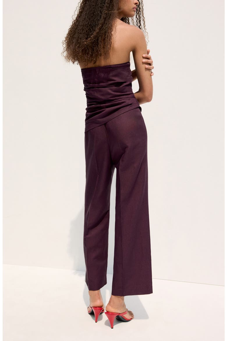 Strapless Jumpsuit, Alternate, color, WINE