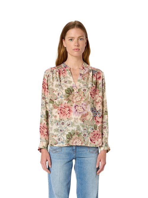 Gerard Darel Armande Floral Print Blouse In Multi