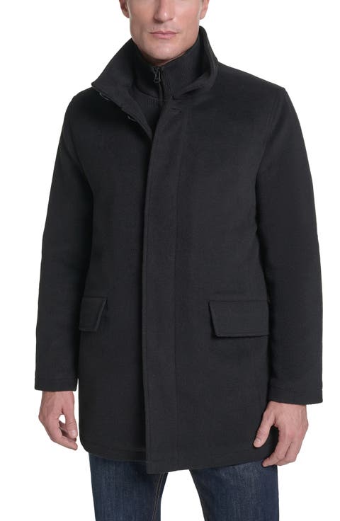 Shirt Collar Wool Blend Top Coat