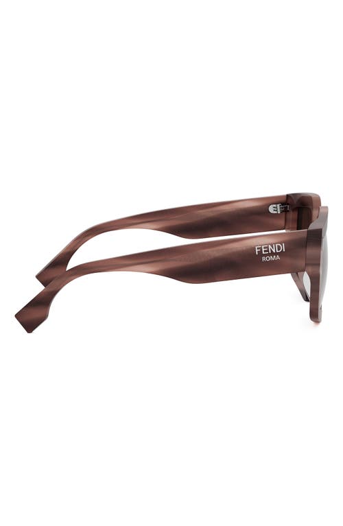 Shop Fendi Roma 52mm Square Sunglasses In Pink/other/gradient Brown