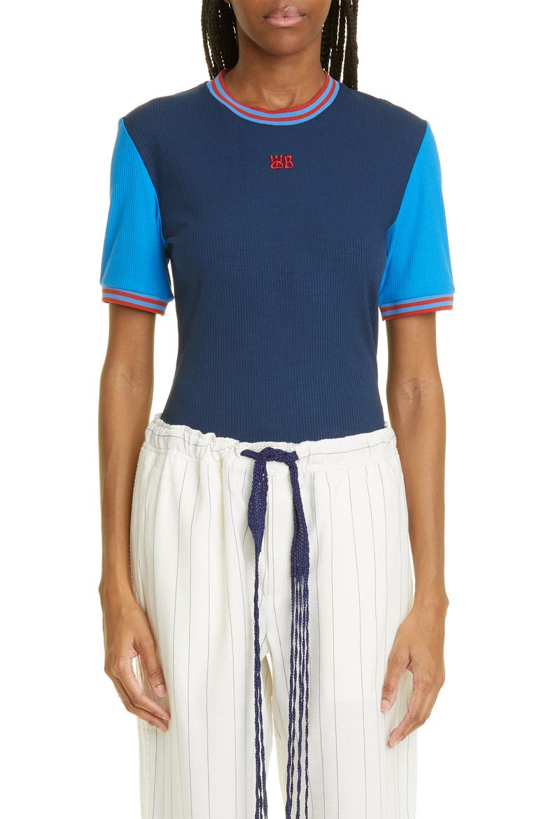 Shade Colorblock Rib T-Shirt, Main, color, NAVY