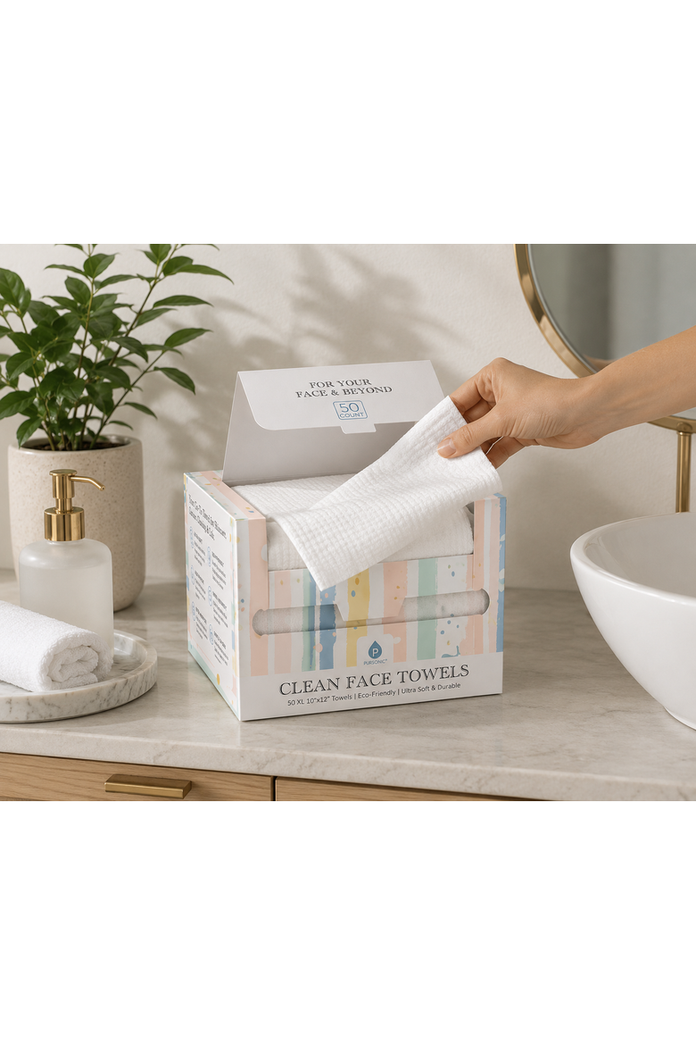 Six-Pack XL Plant-Based Clean Facial Towels, Alternate, color, White