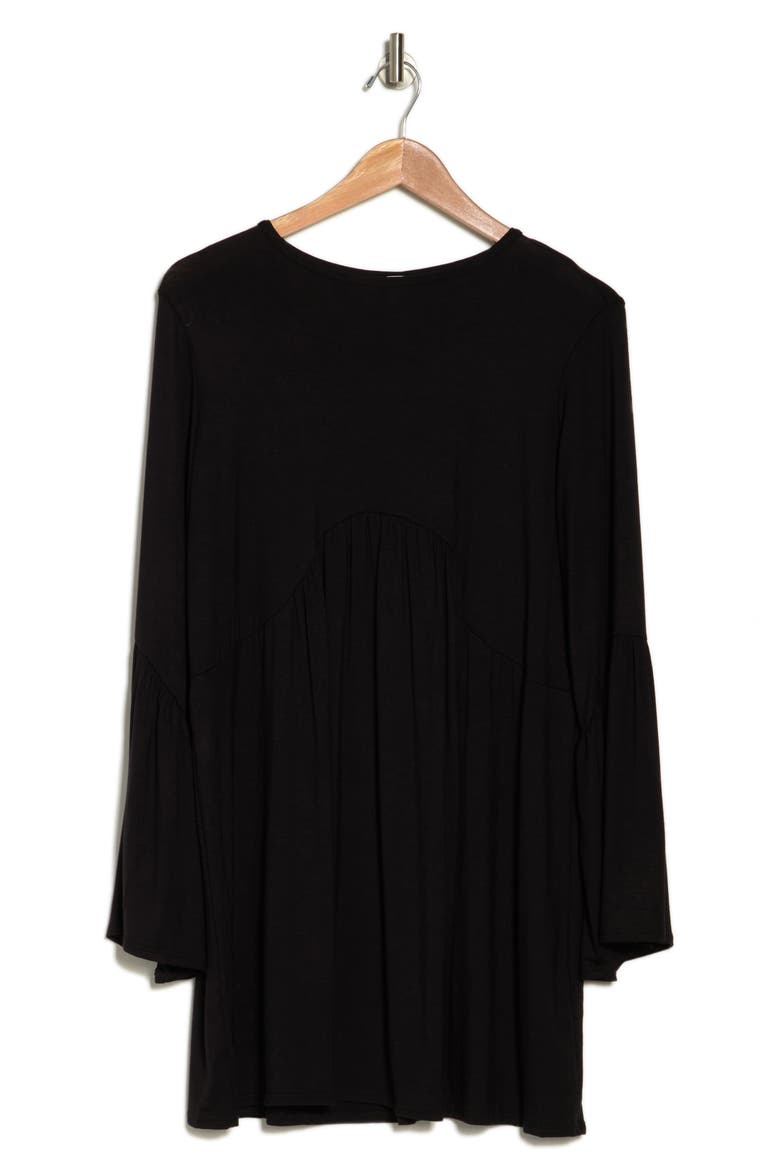 Long Sleeve Swing Dress, Alternate, color, BLACK