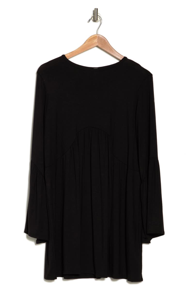 GO COUTURE Long Sleeve Swing Dress, Alternate, color, Black