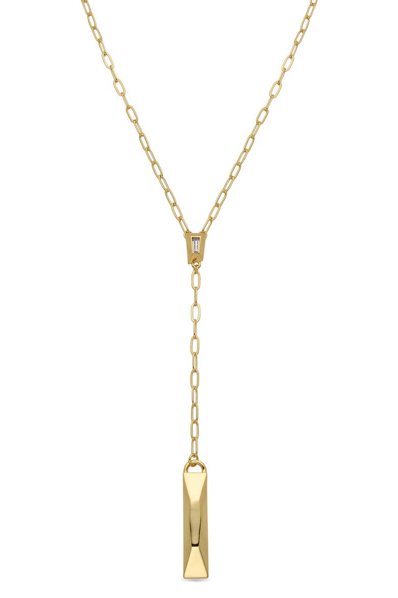 Josephine Bar Lariat Necklace, Main, color, GOLD