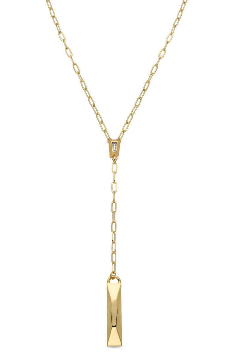 EYE CANDY LOS ANGELES Josephine Bar Lariat Necklace, Main, color, Gold