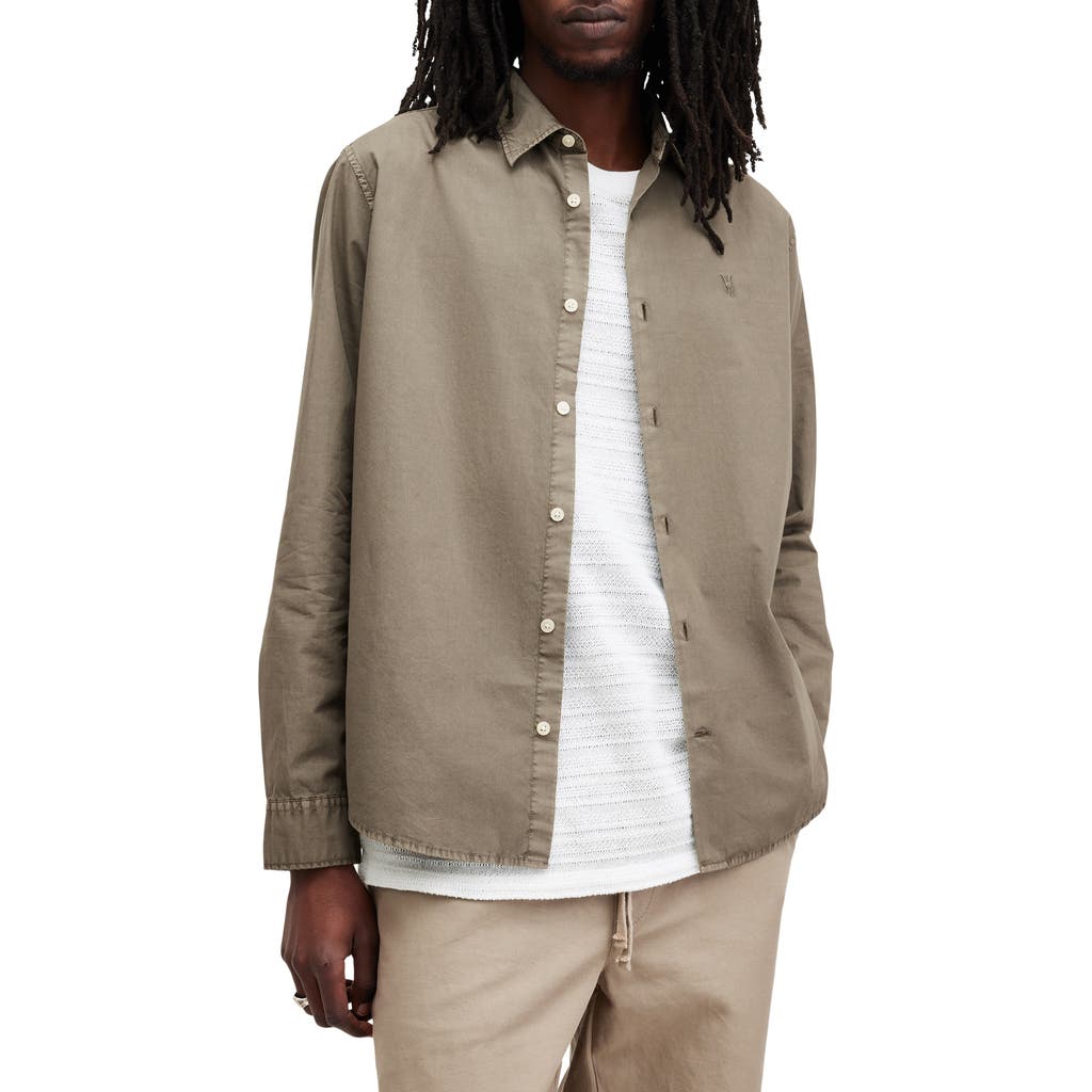 Allsaints Tahoe Button-up Shirt In Acre Brown