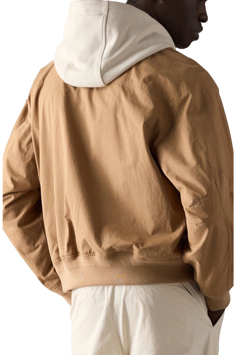 Skylark Stretch Cotton Canvas Bomber Jacket with Removable Hoodie Insert, Alternate, color, DRIFTWOOD/ ALABASTER