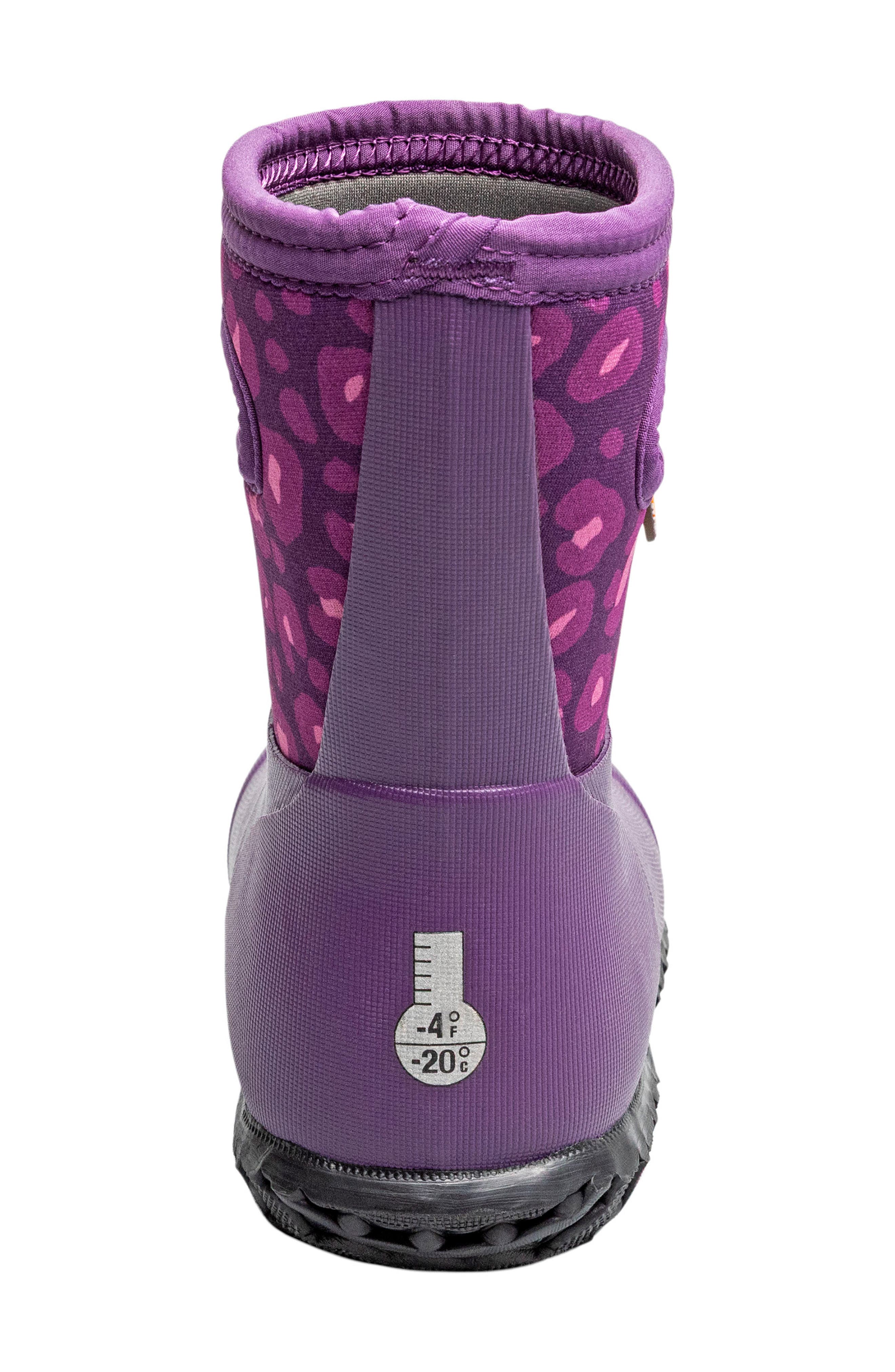 Kids' Urban Roamer Leopard Rain Boot, Alternate, color, PURPLE MULTI