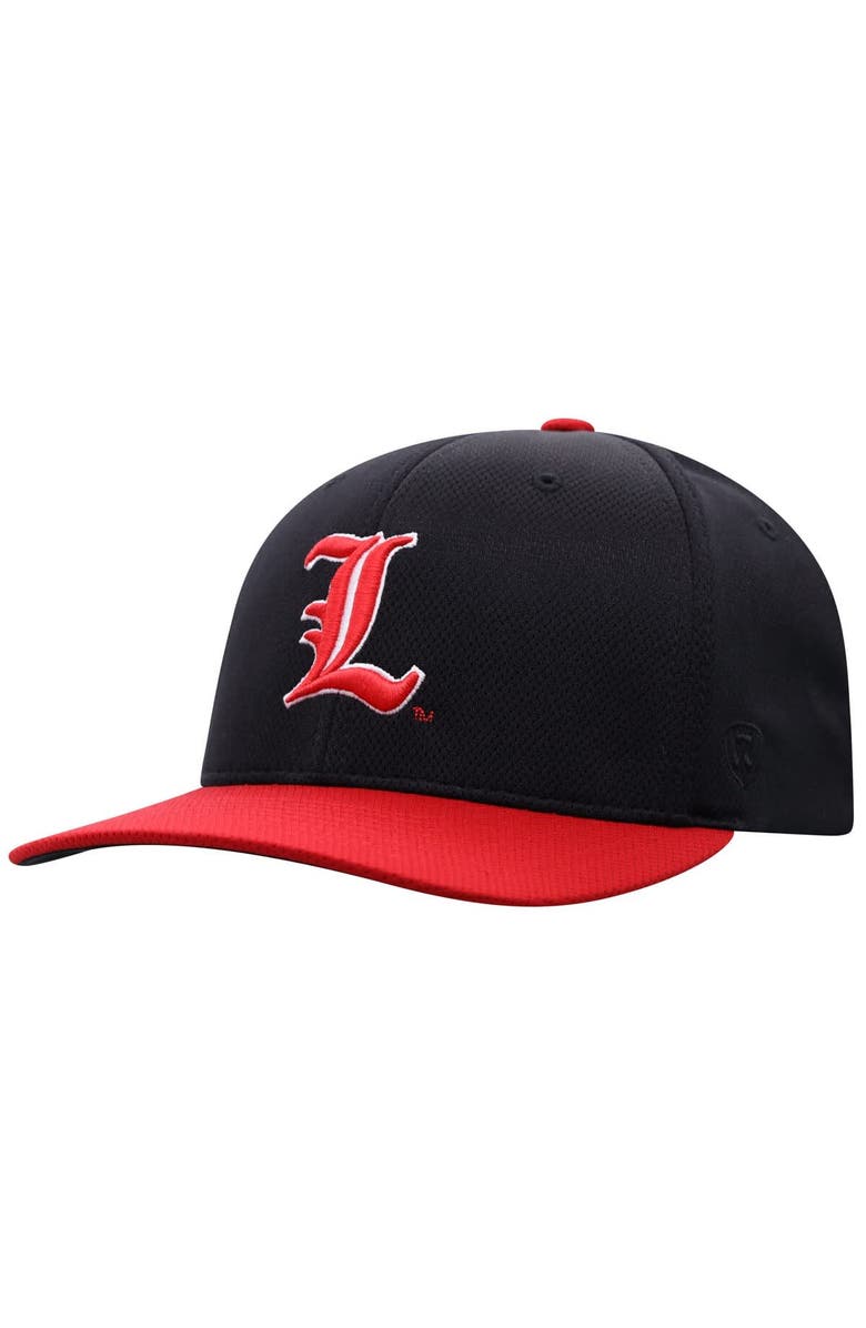 TOP OF THE WORLD Men's Top of the World  Black Louisville Cardinals Reflex Fitted Hat, Alternate, color, 