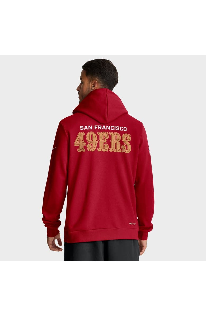 Nike Men's Nike Scarlet San Francisco 49ers Sideline Standard Issue Initial Home Dri-FIT Hoodie, Alternate, color, 