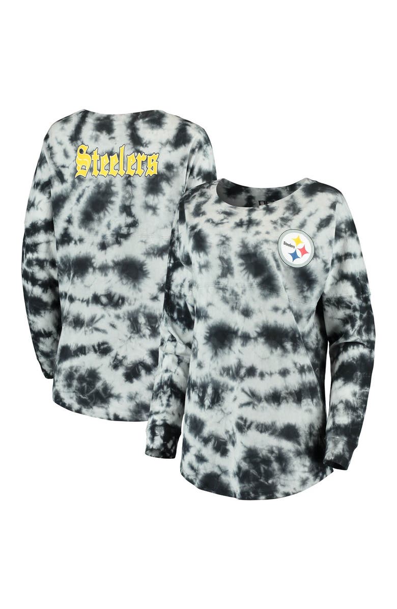 New Era Women's New Era Black Pittsburgh Steelers Tie-Dye Long Sleeve T-Shirt, Main, color, Black