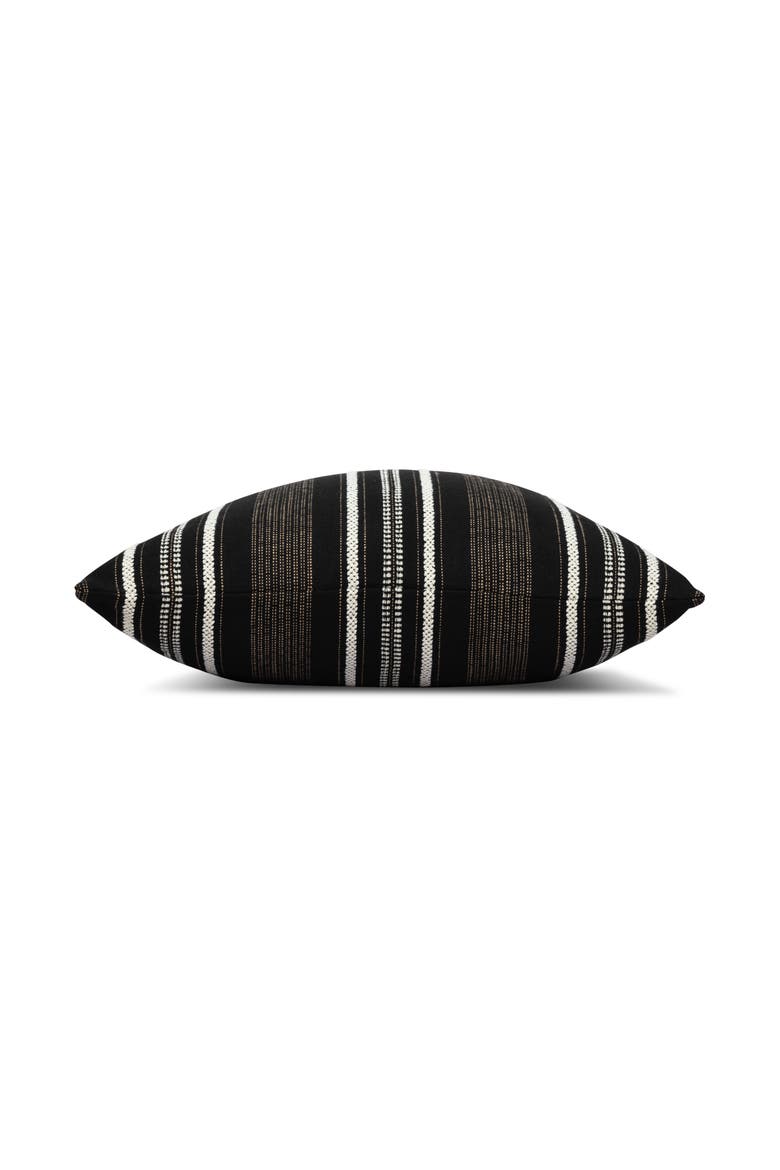 Pathway Textured Stripe Indoor & Outdoor Woven Accent Pillow, Alternate, color, Ebony