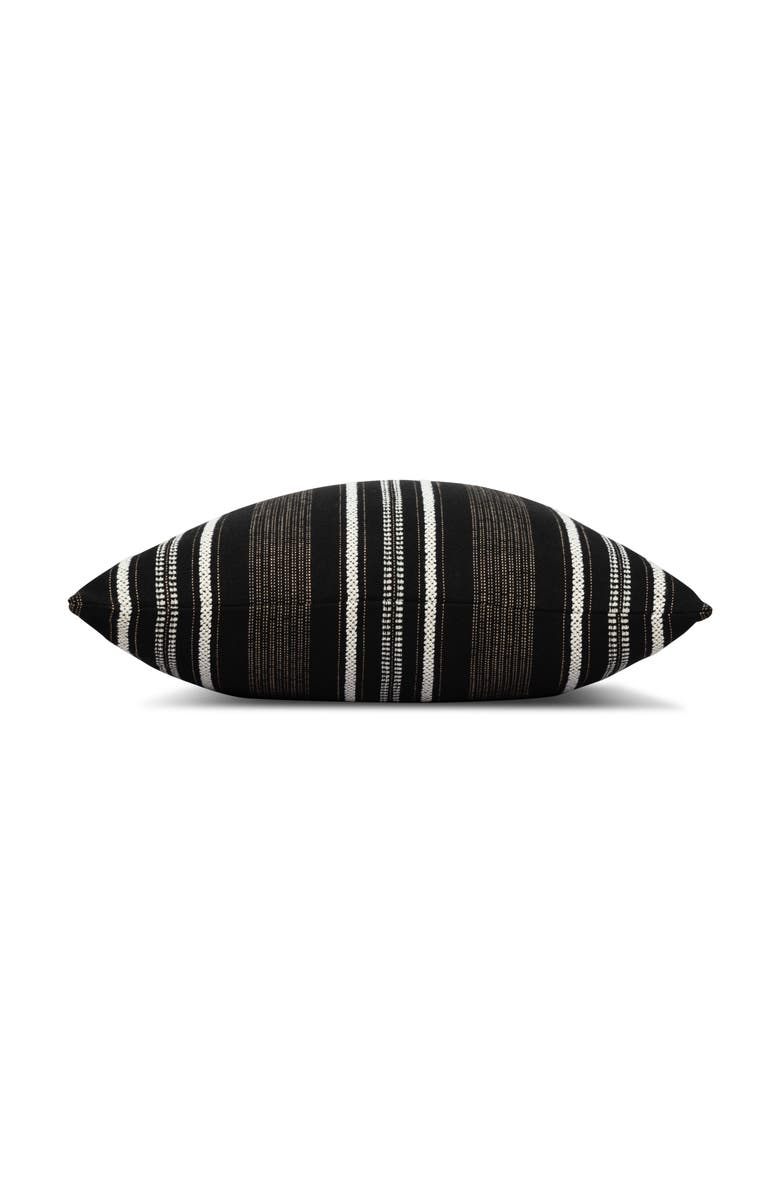 Elaine Smith Pathway Textured Stripe Indoor & Outdoor Woven Accent Pillow, Alternate, color, Ebony